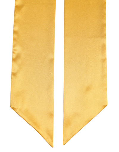 Dolce & Gabbana Gelber Satin Seiden Skinny Foulard Wickelschal