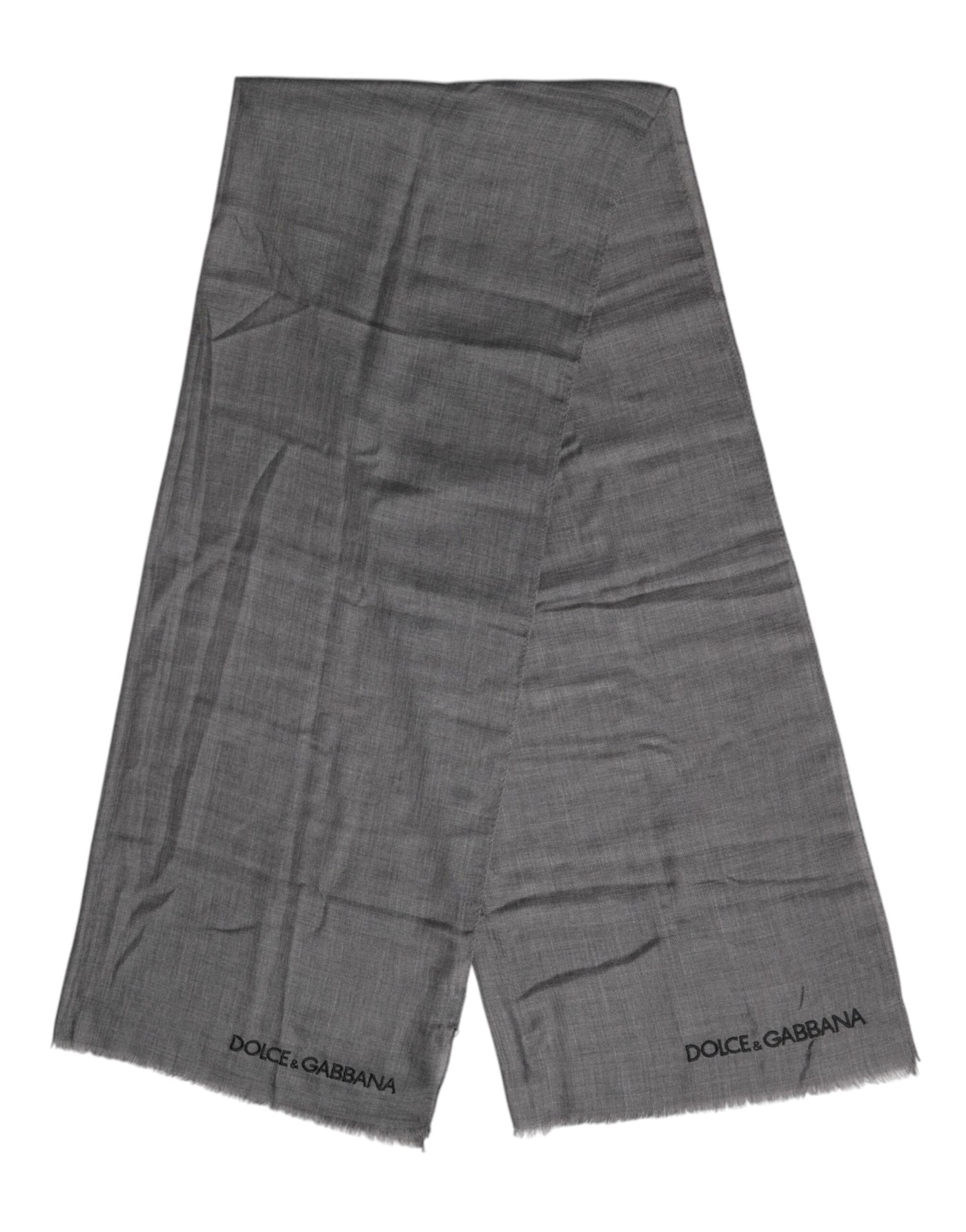 Dolce & Gabbana Grauer Logo-Print Halswärmer Wickelschal Halstuch