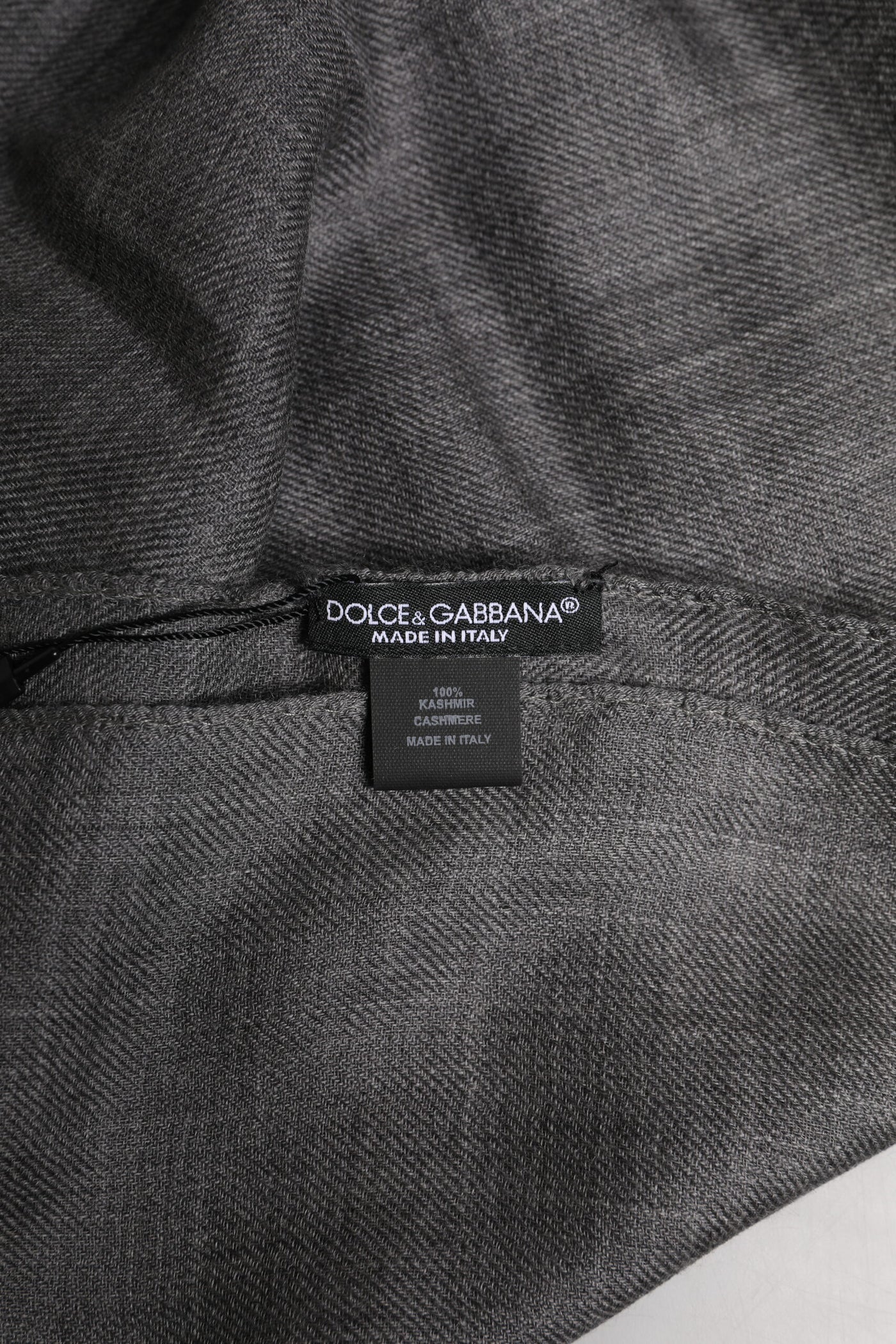Dolce & Gabbana Grauer Logo-Print Halswärmer Wickelschal Halstuch