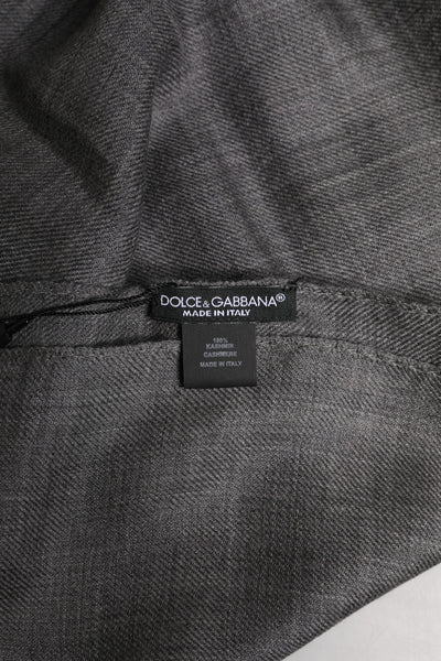 Dolce & Gabbana Grauer Logo-Print Halswärmer Wickelschal Halstuch