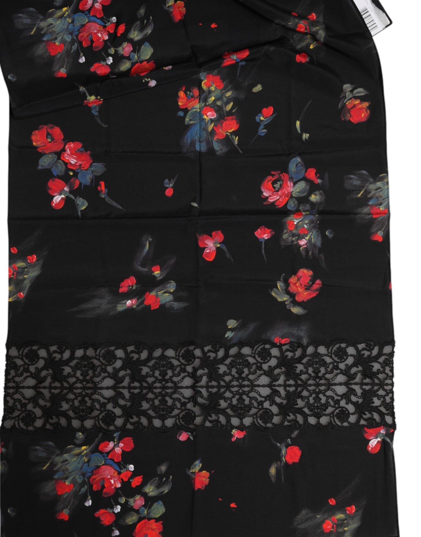 Dolce & Gabbana Schwarzer Floral Print Halswärmer Wickelschal