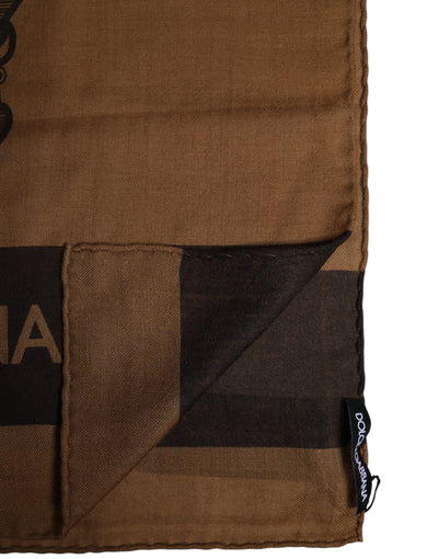 Dolce & Gabbana Brauner DG Crown Halswärmer Herren Foulardschal