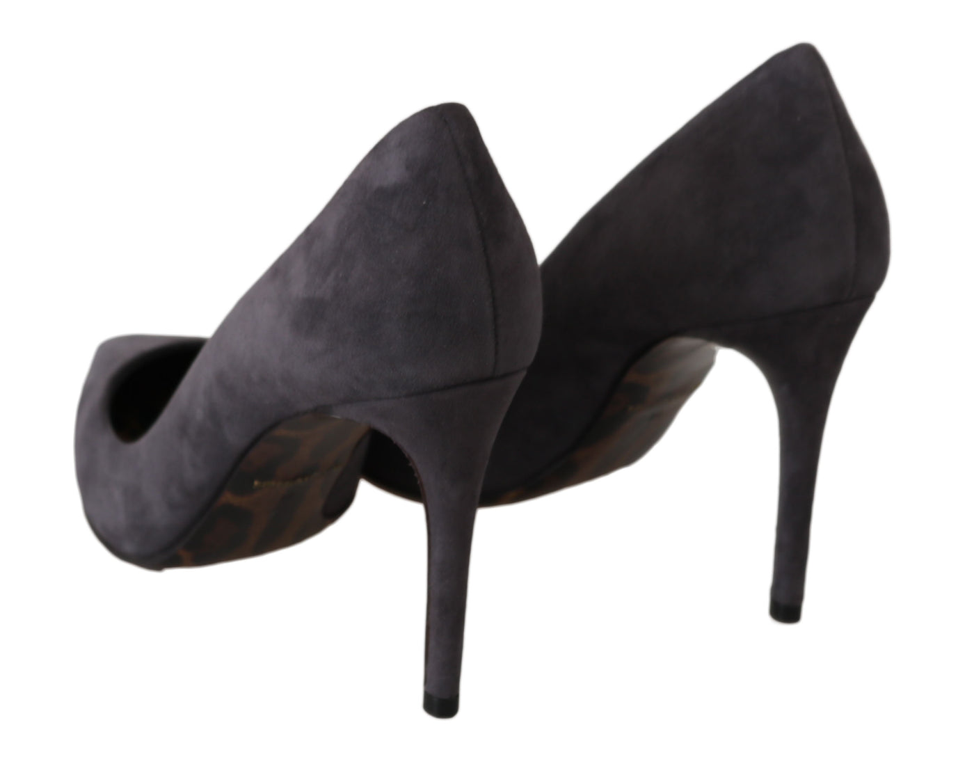 Dolce & Gabbana Graue Wildleder Leder Stiletto Schuhe Heels