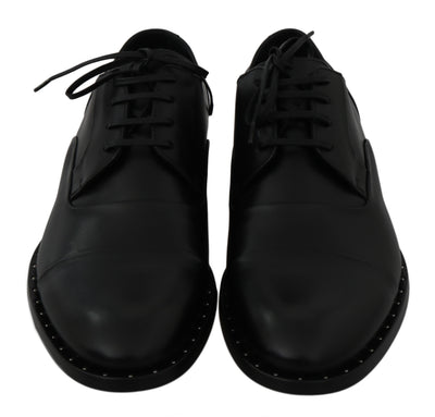 Dolce & Gabbana Schwarzes Leder Derby Formale Schuhe