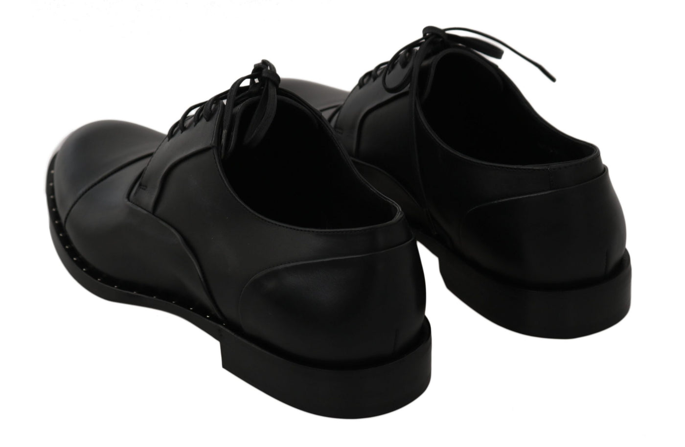 Dolce & Gabbana Schwarzes Leder Derby Formale Schuhe