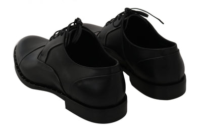 Dolce & Gabbana Schwarzes Leder Derby Formale Schuhe
