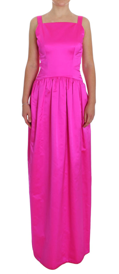 Dolce & Gabbana Rosa Seide Langes Etuikleid Ballkleid