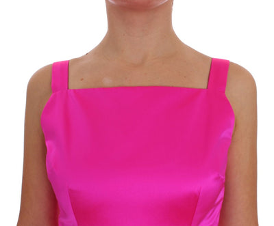 Dolce & Gabbana Rosa Seide Langes Etuikleid Ballkleid