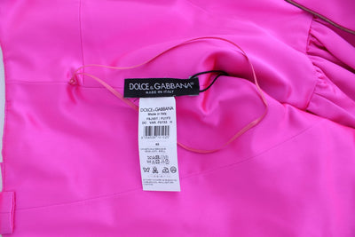 Dolce & Gabbana Rosa Seide Langes Etuikleid Ballkleid