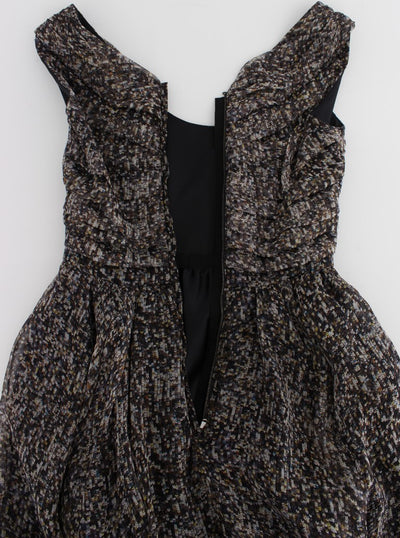 Dolce & Gabbana Dunkles Seiden-Shiftkleid in voller Länge