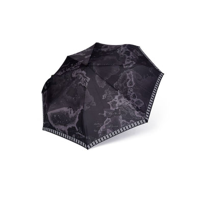 Alviero Martini Prima Classe Schwarzer Nylon-Regenschirm