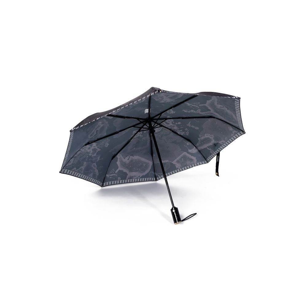 Alviero Martini Prima Classe Schwarzer Nylon-Regenschirm