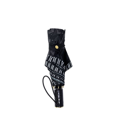 Alviero Martini Prima Classe Schwarzer Nylon-Regenschirm