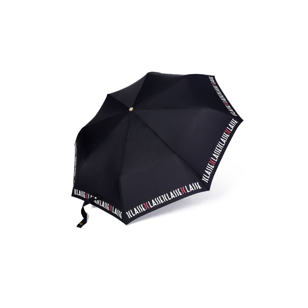 Alviero Martini Prima Classe Schwarzer Nylon-Regenschirm