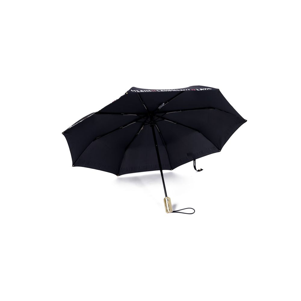 Alviero Martini Prima Classe Schwarzer Nylon-Regenschirm