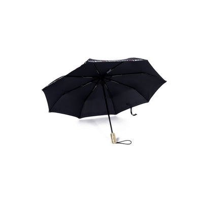 Alviero Martini Prima Classe Schwarzer Nylon-Regenschirm