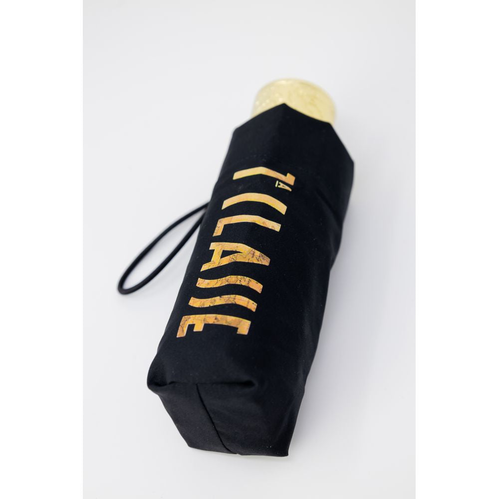 Alviero Martini Prima Classe Schwarzer Nylon-Regenschirm