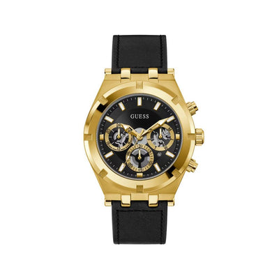 Guess Schwarze Lederuhr