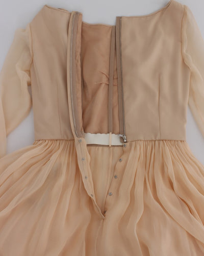 Dolce & Gabbana Beige Seide Ballkleid in voller Länge Kleid