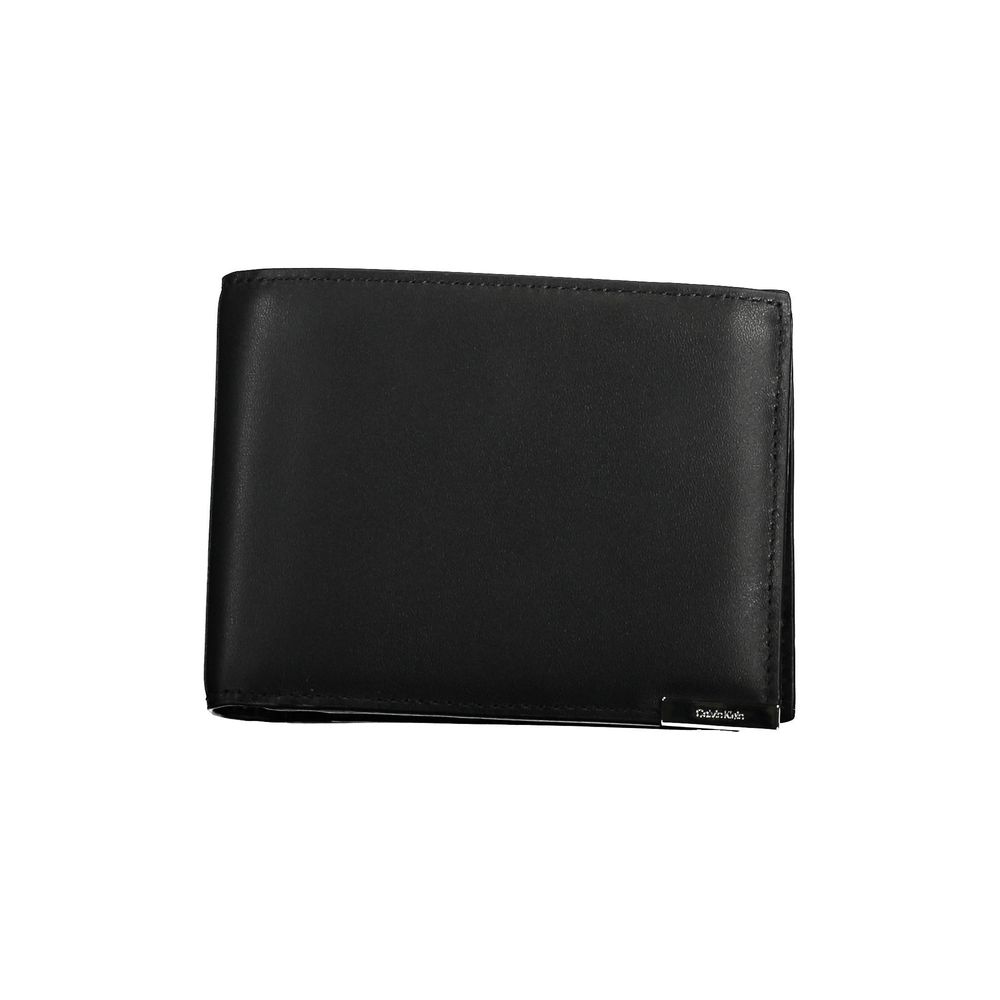 Calvin Klein Schwarzes Leder Portemonnaie