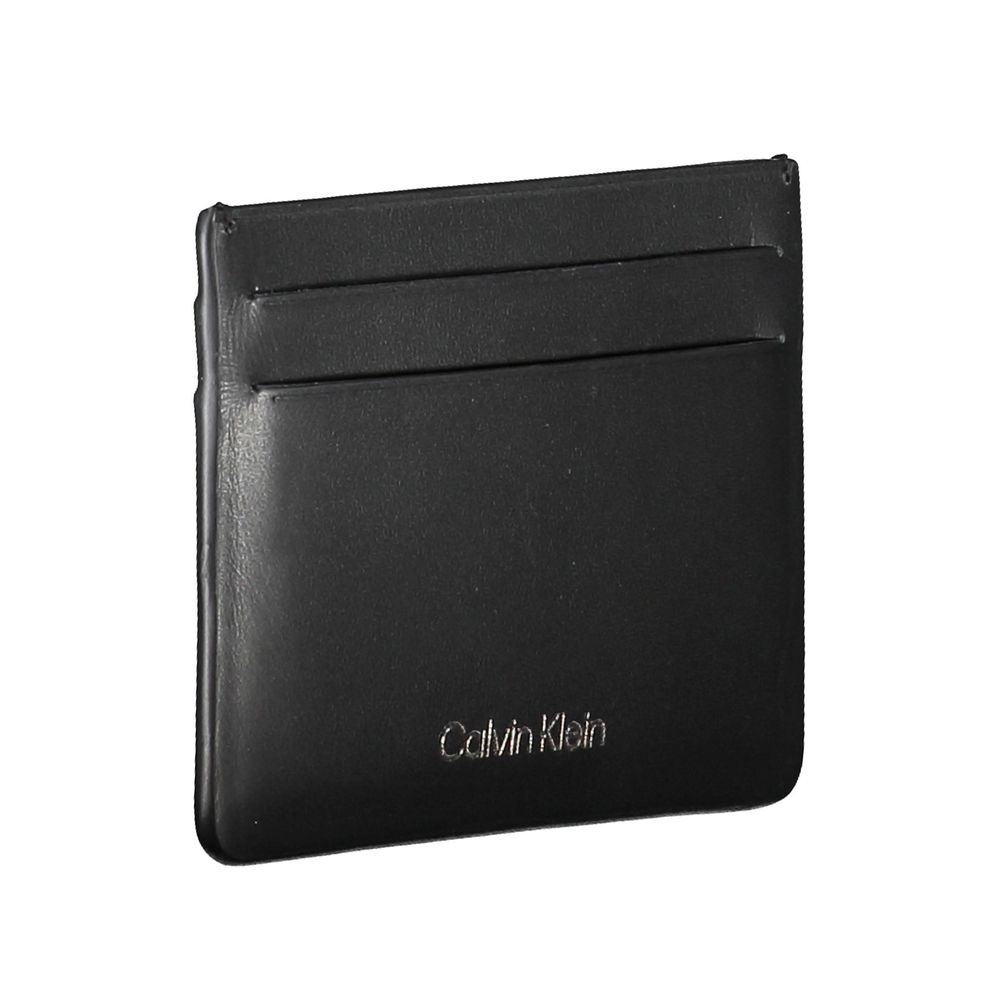 Calvin Klein Schwarzes Leder Portemonnaie