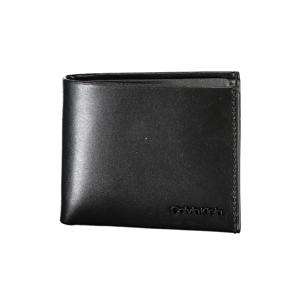 Calvin Klein Schwarzes Leder Portemonnaie