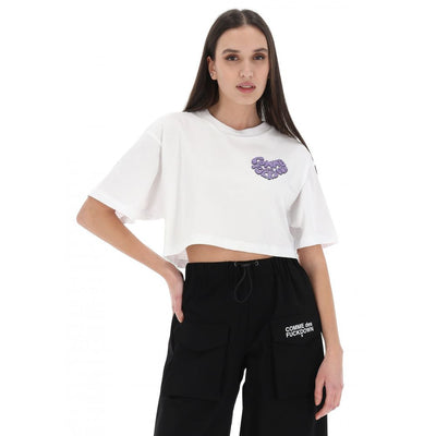 Comme Des Fuckdown Weißes T-Shirt aus Baumwolle für Frauen