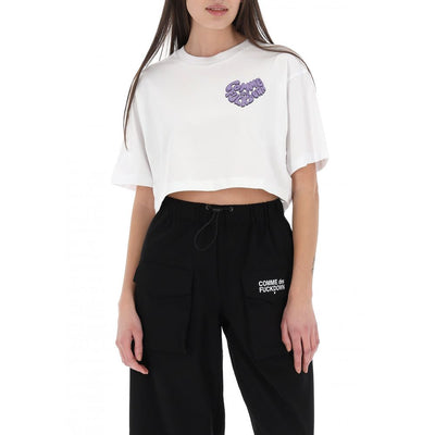 Comme Des Fuckdown Weißes T-Shirt aus Baumwolle für Frauen