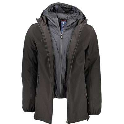 Yes Zee Schwarze Polyester-Jacke