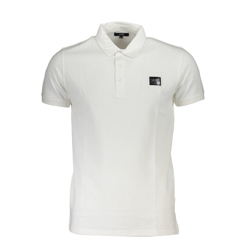 Cavalli Class Weißes Baumwoll-Poloshirt