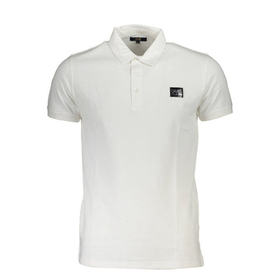 Cavalli Class Weißes Baumwoll-Poloshirt