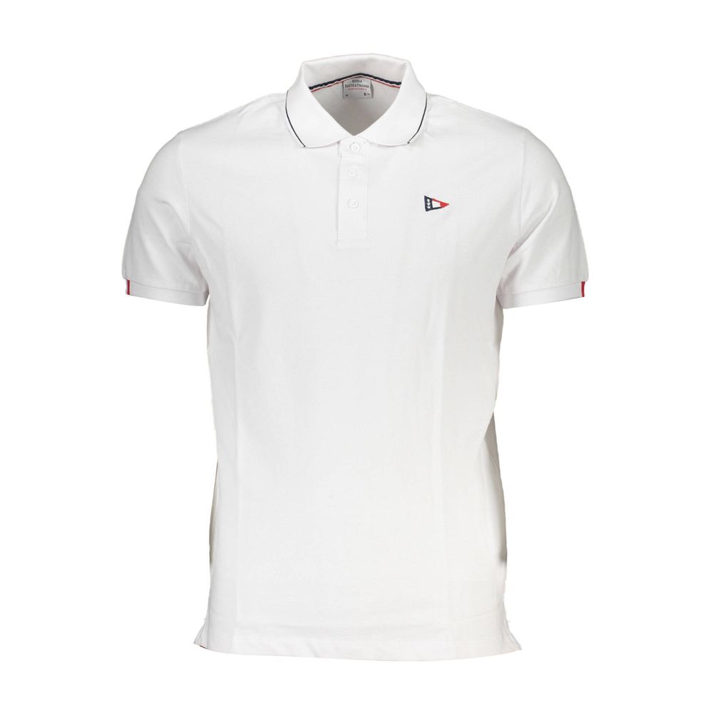 Scuola Nautica Weißes Baumwoll-Poloshirt