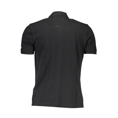 La Martina Schwarzes Baumwoll-Poloshirt