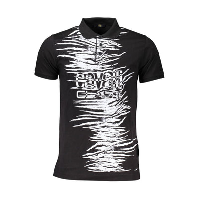 Cavalli Class Schwarzes Baumwoll-Poloshirt