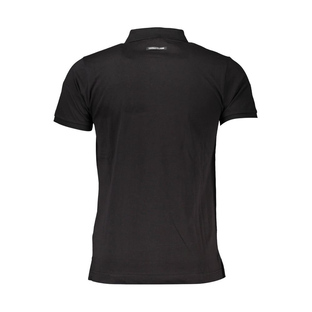 Cavalli Class Schwarzes Baumwoll-Poloshirt
