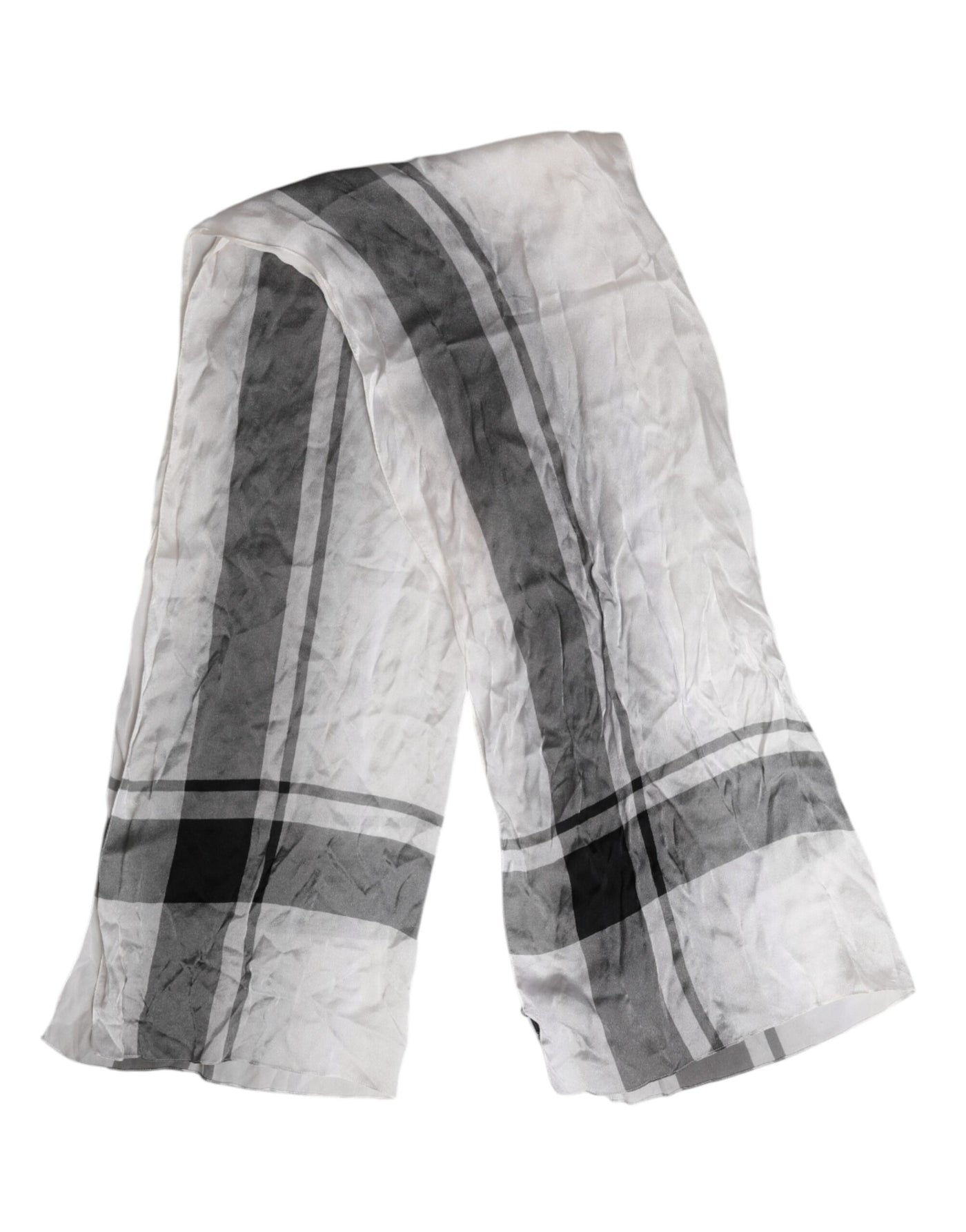 Dolce & Gabbana Weißer schwarzer Seidenwärmer Wrap Foulard Schal