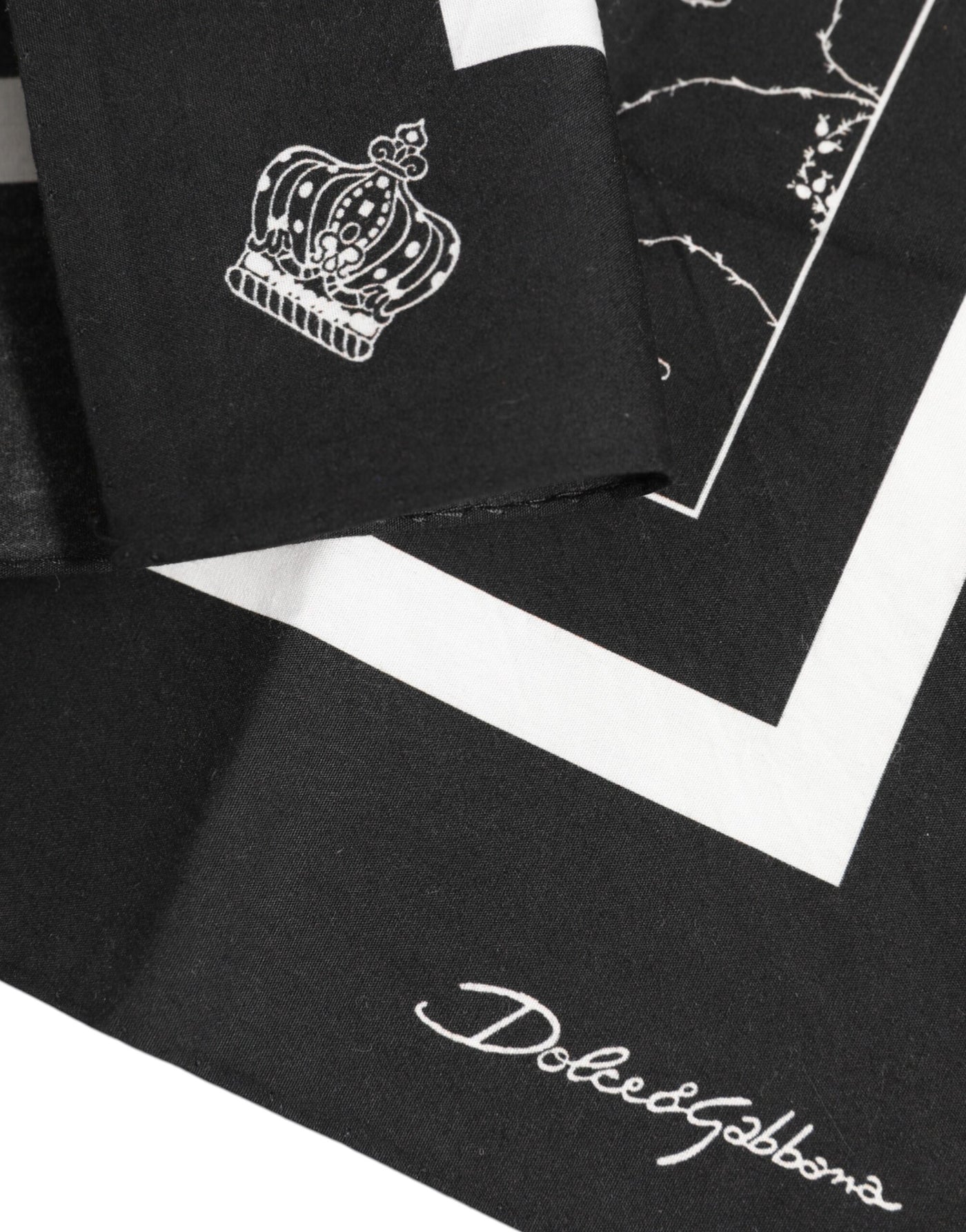 Dolce & Gabbana Schwarz Weiß Gedruckt Quadratisch Männer Foulard Schal