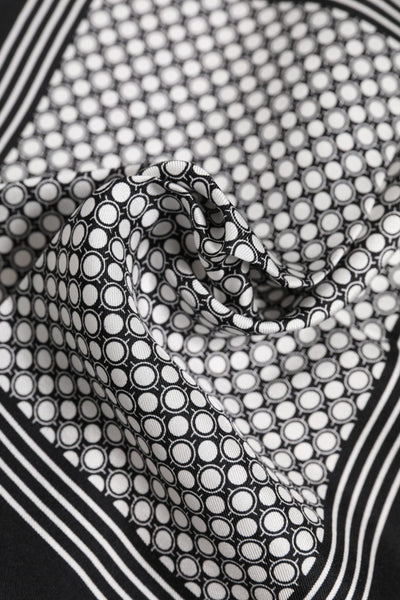 Dolce & Gabbana Schwarz Weiß Gemustertes Quadratisches Herren Foulard Tuch