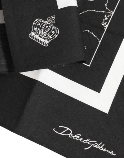 Dolce & Gabbana Schwarzer weißer bedruckter Foulardschal