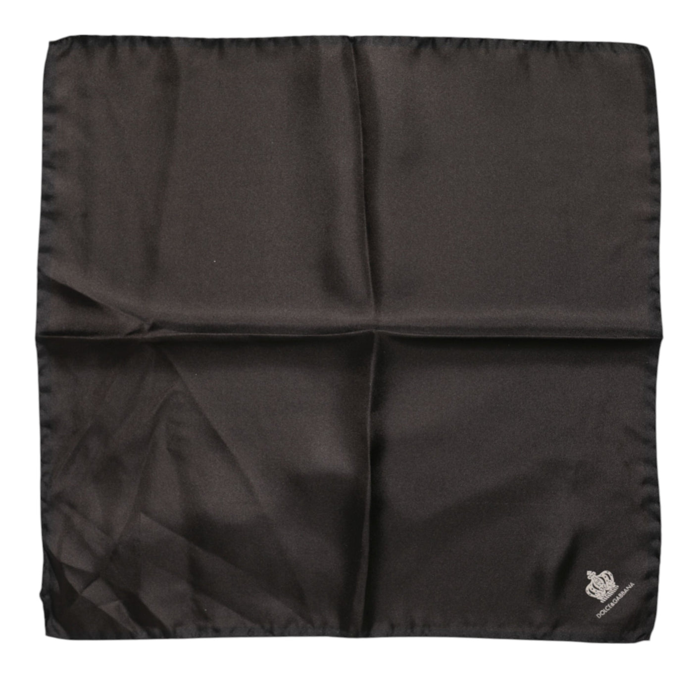 Dolce & Gabbana Brauner DG Crown Silk Square Herren Foulardschal
