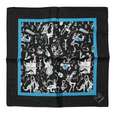 Dolce & Gabbana Schwarzer Jazz Club Silk Square Herren Foulardschal