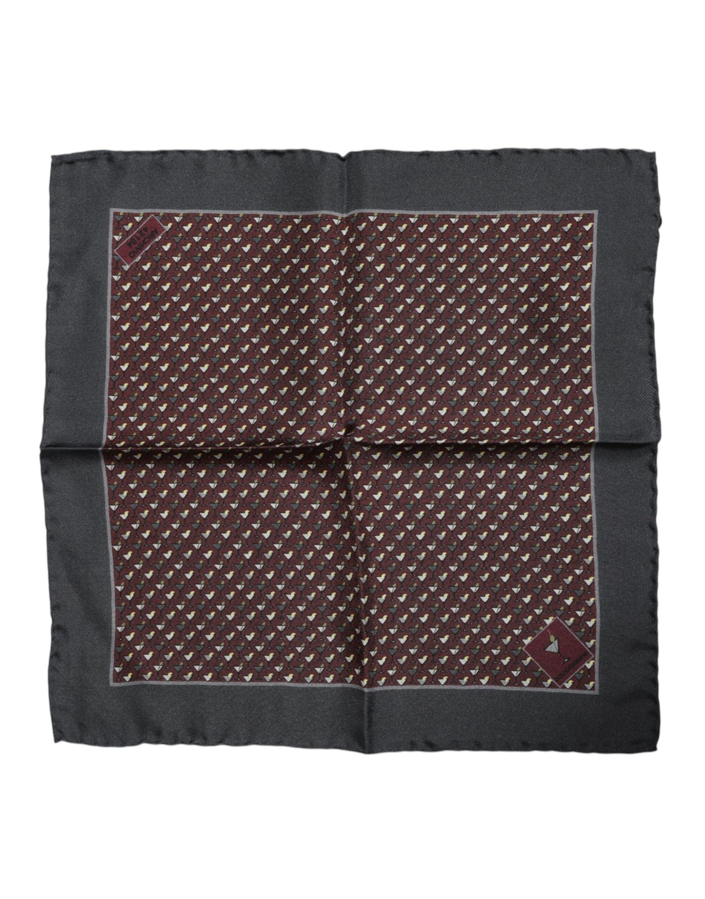 Dolce & Gabbana Maroon Cocktail Seide Quadratischer Foulard Schal