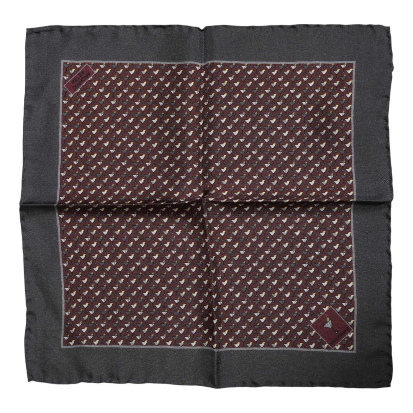 Dolce & Gabbana Maroon Cocktail Seide Quadratischer Foulard Schal