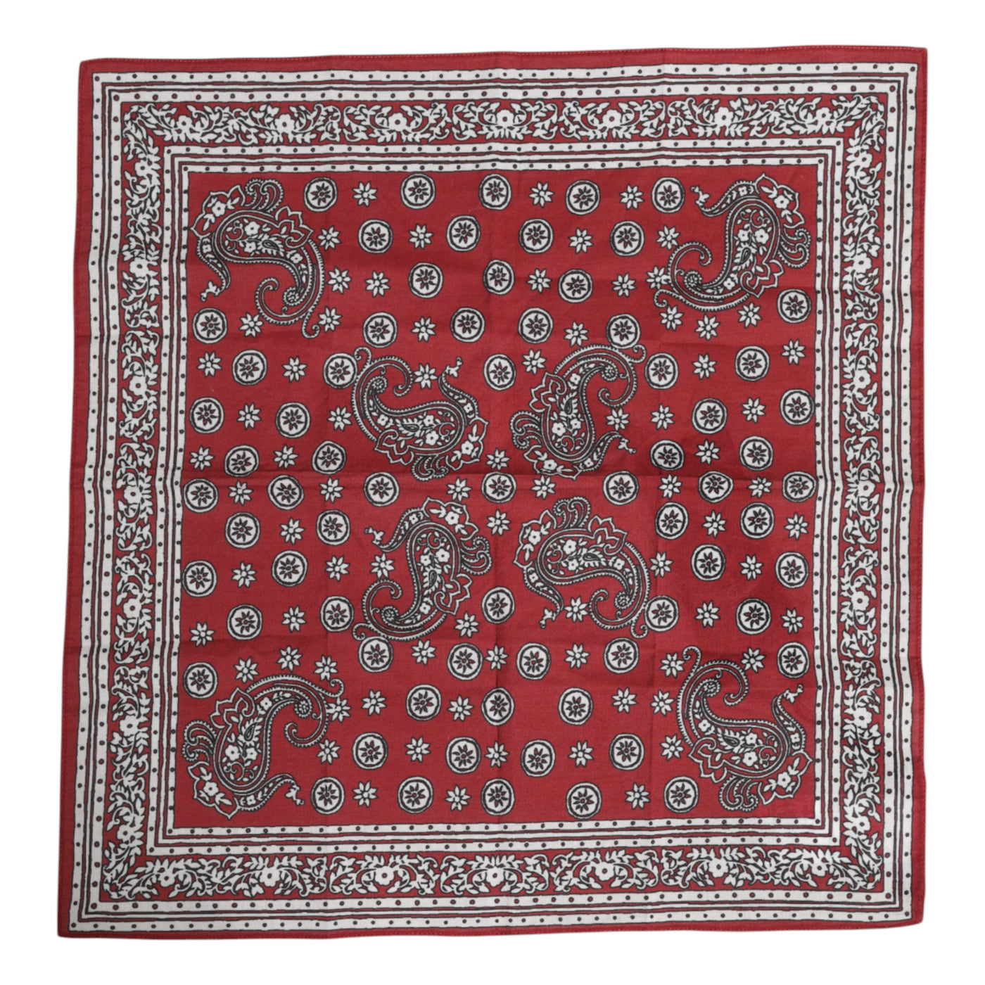 Dolce & Gabbana Roter geblümter quadratischer Foulardschal aus Baumwolle