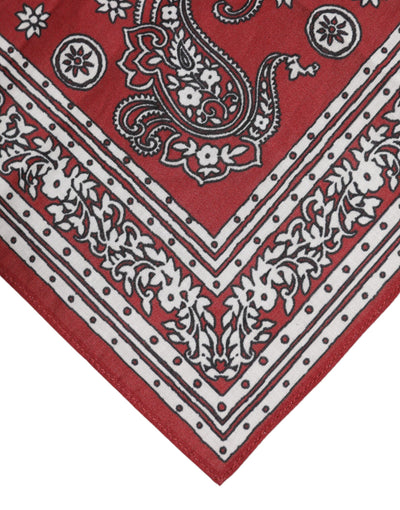Dolce & Gabbana Roter geblümter quadratischer Foulardschal aus Baumwolle