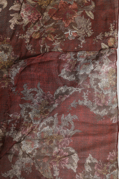 Dolce & Gabbana Maroon Floral Halswärmer Foulard-Schal