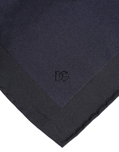 Dolce & Gabbana Dunkelblauer Seidenschal Quadratisch Herren Foulard