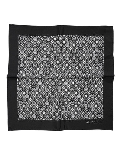 Dolce & Gabbana Schwarz-weiß gemusterter, quadratischer Foulardschal
