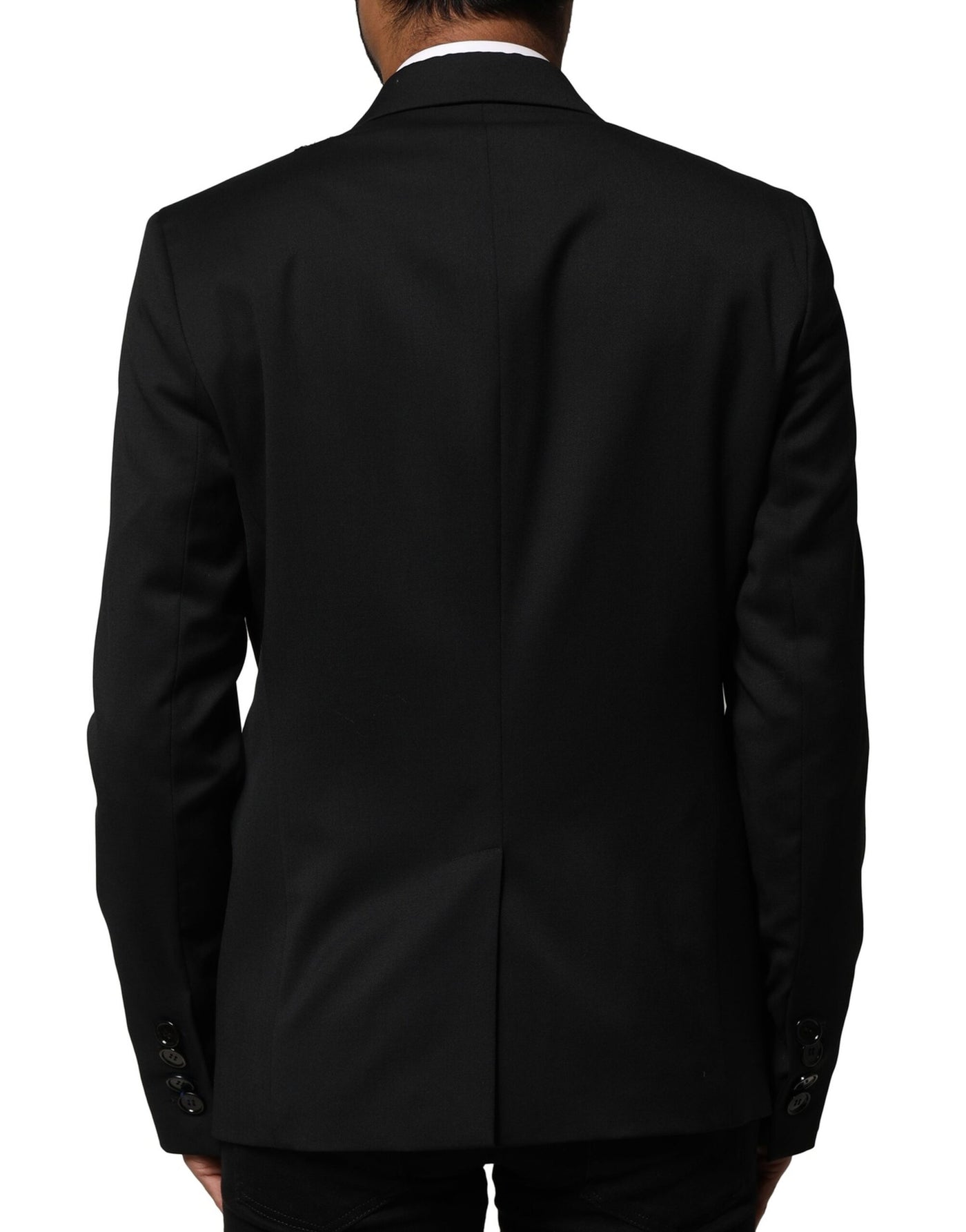 Emporio Armani Schwarzer Zweireiher Herren Jacke Anzug Blazer