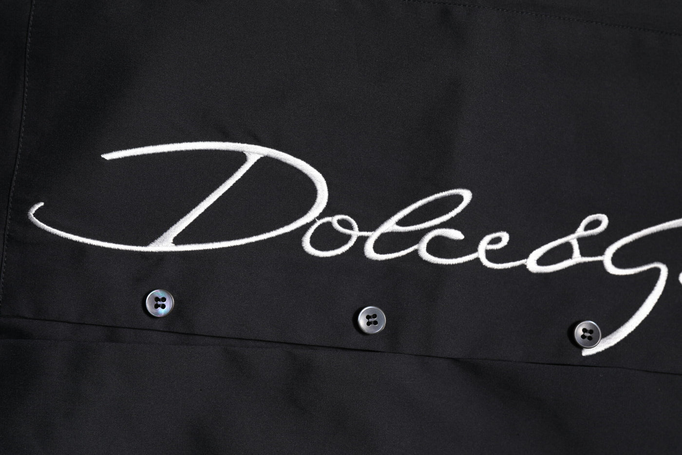 Dolce & Gabbana Schwarzes SICILIA Logo Herrenhemd aus Baumwolle